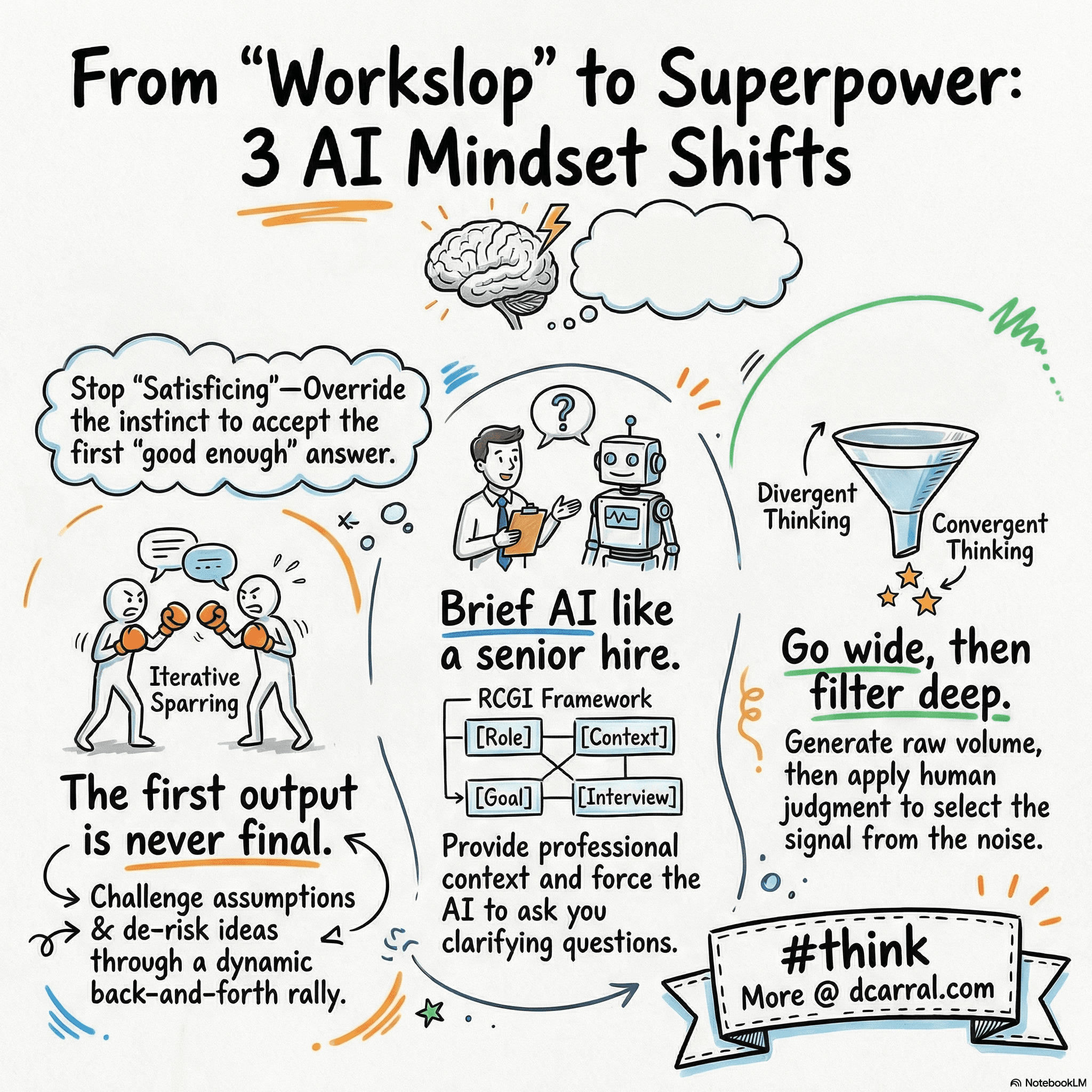 Infographic: Three Shifts to Get More from AI — Overview