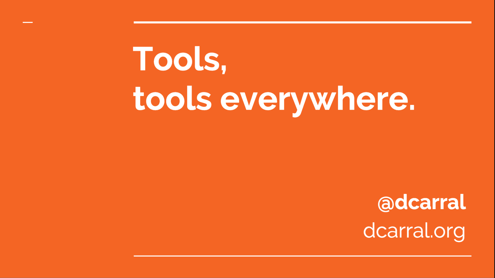 Slides cover for Tools, tools everywhere (Ruby)